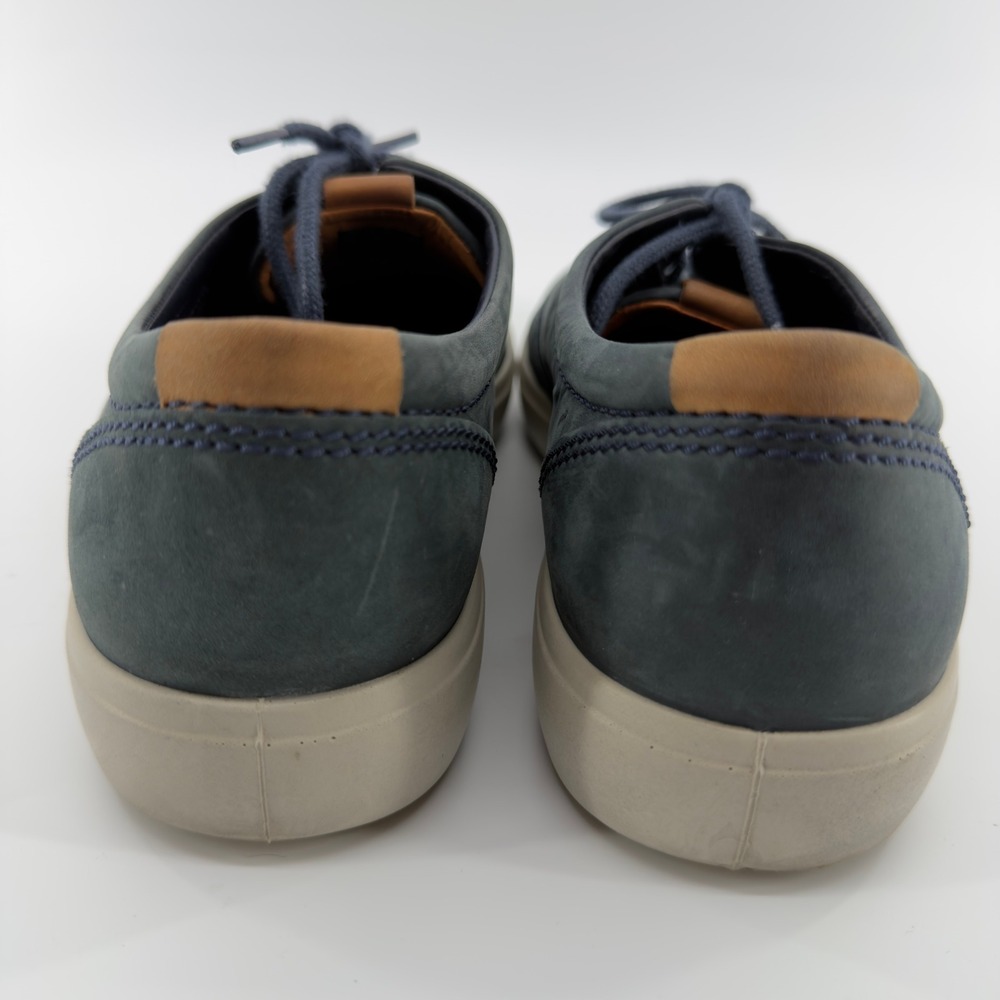 ECCO Soft 7 Mens Navy Blue Nubuck Leather Sneakers Shoes Size 7 - Picture 5 of 6